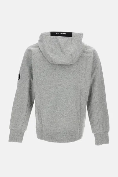 C.p. Company Lens-detail Zip-up Hoodie In Gray