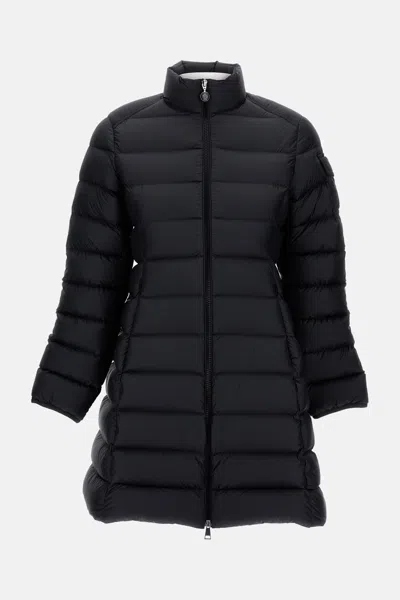 Moncler Puffer Jacket Long High Collar In Black