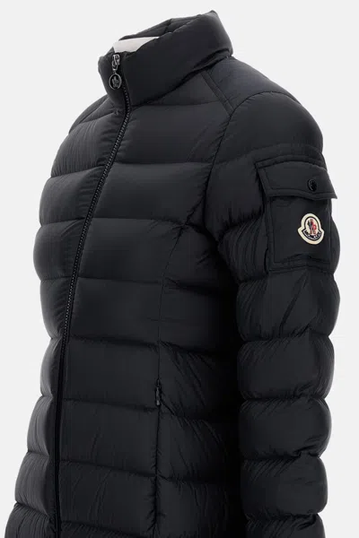 Moncler Puffer Jacket Long High Collar In Black