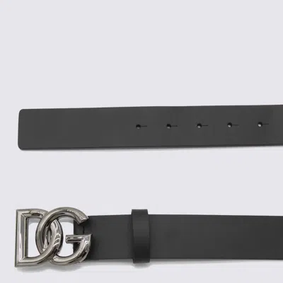 Dolce & Gabbana Leather Belt With Dg Logo Buckle