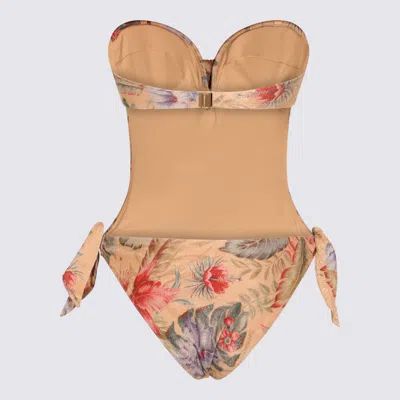 Zimmermann Coco Bow-detail Floral Swimsuit