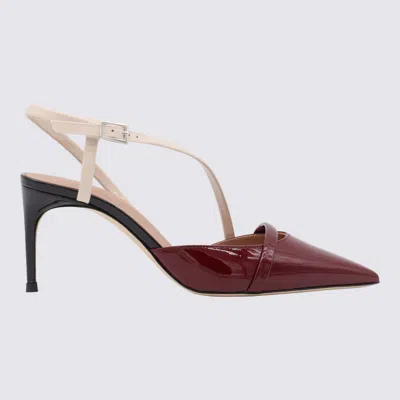 Malone Souliers Glossy Pointed Stiletto Two-tone Pumps In Red