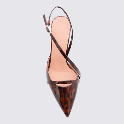 Malone Souliers Valeria Pointed-toe Tortoise Patent Leather Pumps In Brown