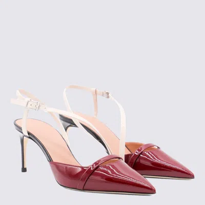Malone Souliers Glossy Pointed Stiletto Two-tone Pumps In Red