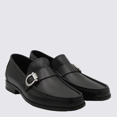 Ferragamo Caspian Leather Gancini Loafers In Black