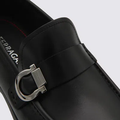 Ferragamo Caspian Leather Gancini Loafers In Black