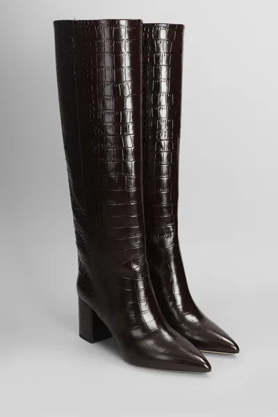 Paris Texas Anja Boot 70 High Heels Boots In Dark Brown Leather