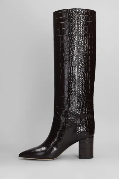 Paris Texas Anja Boot 70 High Heels Boots In Dark Brown Leather