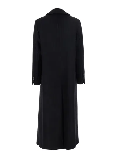Semicouture Double-breasted Wool Coat In Black