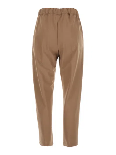 Semicouture Drawstring Casual Pants In Brown