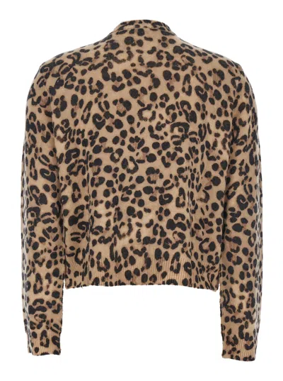 Semicouture Leopard-print Button-up Cardigan In Animal Print