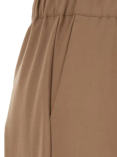 Semicouture Drawstring Casual Pants In Brown