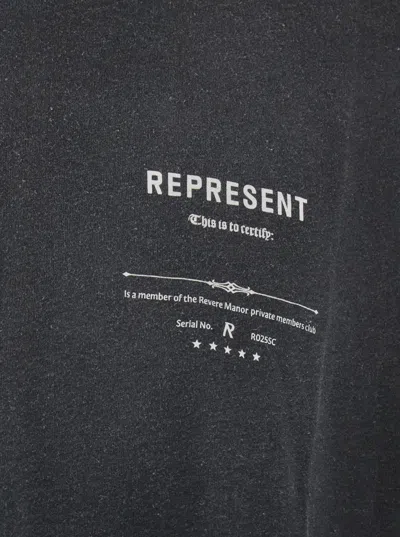 Represent 'revere Manor' Black T-shirt With Logo Lettering On The Front And Maxi Print On The Rear