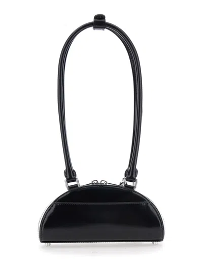 Self-portrait Black Leather Mini Shoulder Bag With Charm