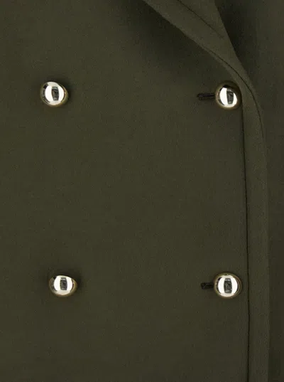 Semicouture Double-breasted Button Peacoat In Green