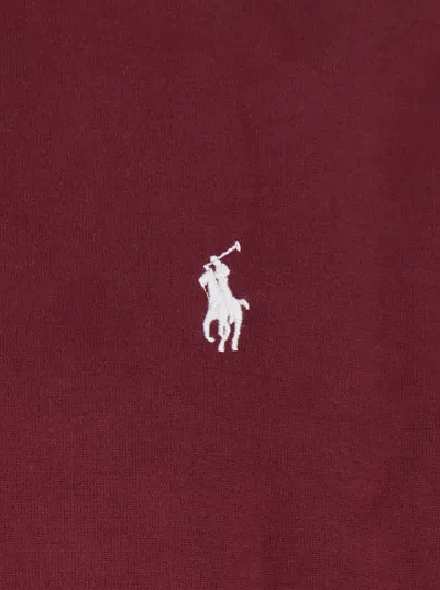 Polo Ralph Lauren Long Sleeve Zip-up Sweatshirt In Red