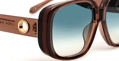Linda Farrow Astrid - Brown / Aqua Sunglasses
