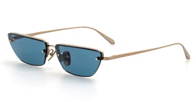 Linda Farrow Cleo - Light Gold / Aqua Sunglasses