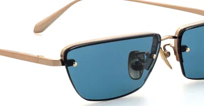 Linda Farrow Cleo - Light Gold / Aqua Sunglasses