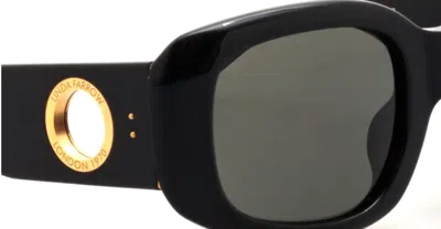 Linda Farrow Celeste - Black / Yellow Gold Sunglasses