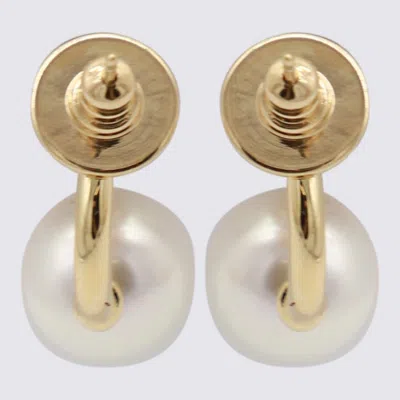 Jimmy Choo Crystal And Pearl Gold Earrings In White