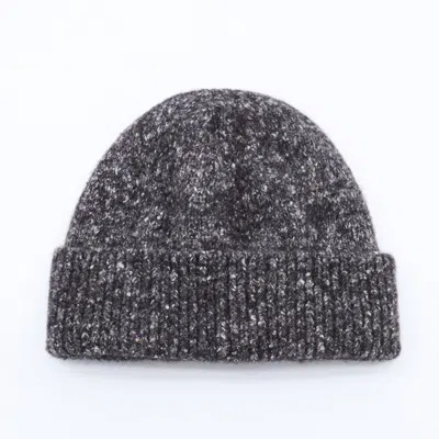 Brunello Cucinelli Folded Brim Speckled Knit Ribbed Cuff Hat