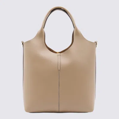 Tod's Light Beige Leather Top Handle Bag