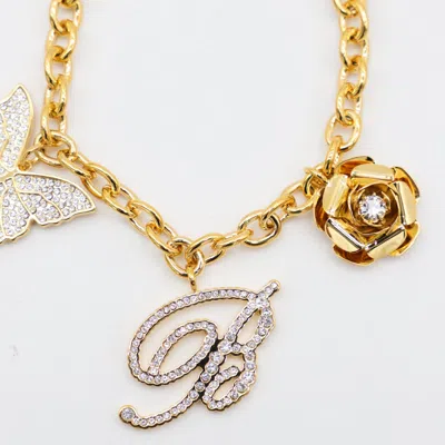 Blumarine Charm Bracelets Crystal Embellishments In Gold