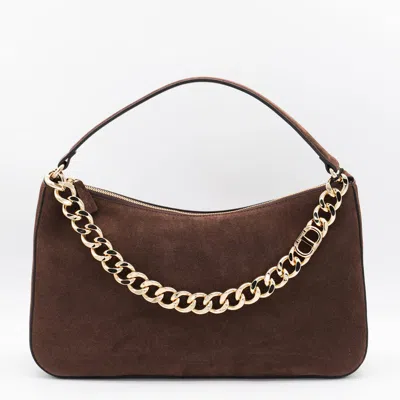 Twinset Chain Strap Shoulder Bag With Structured Shape In Brown