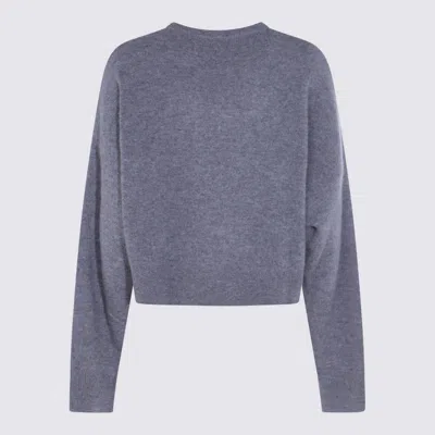 Blumarine Crystal-embellished Wool Sweater In Blue
