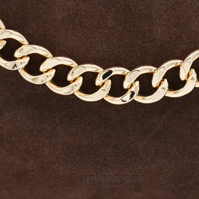 Twinset Chain Strap Shoulder Bag With Structured Shape In Brown
