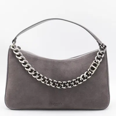 Twinset Twin-set Grey Melange Polyester Cotton Bags In Gray