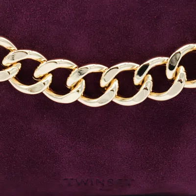 Twinset Chain Strap Shoulder Bag With Structured Shape In Red
