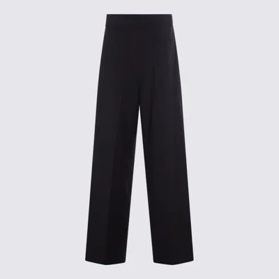 Sportmax Dark Brown Cotton Velo Pants In Black