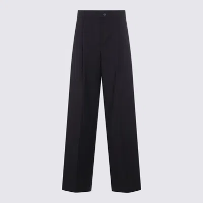 Sportmax Dark Brown Cotton Velo Pants In Black