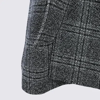 Balenciaga Black And Grey Wool Raglan Coat