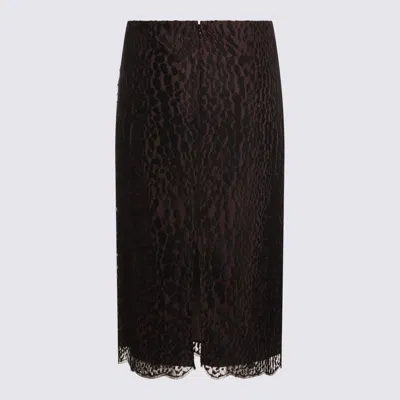 Tom Ford Black And Brown Skirt In Brown