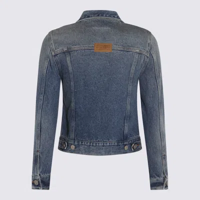 Mm6 Maison Margiela Casual Jacket With Long Sleeves And Contrast Panels In Blue