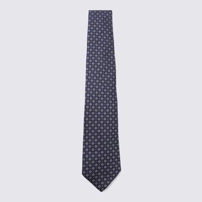 Canali Blue Wool Tie In Blue