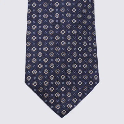 Canali Blue Wool Tie In Blue