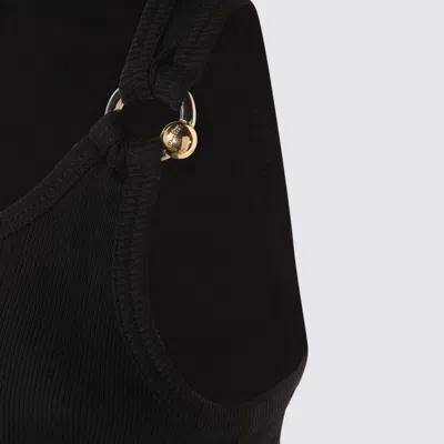 Jean Paul Gaultier Tank Top With Gold-tone Hardware And Ribbed Texture In Black