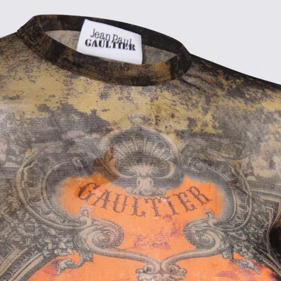 Jean Paul Gaultier Women Medaillon Print Mesh Long Sleeves Top