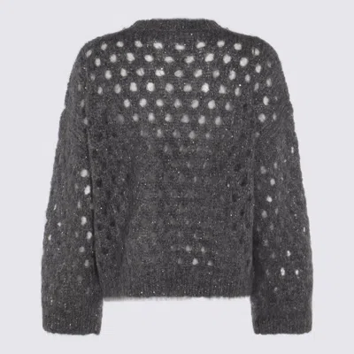 Brunello Cucinelli Metallic Crewneck Knitwear Sheer Texture