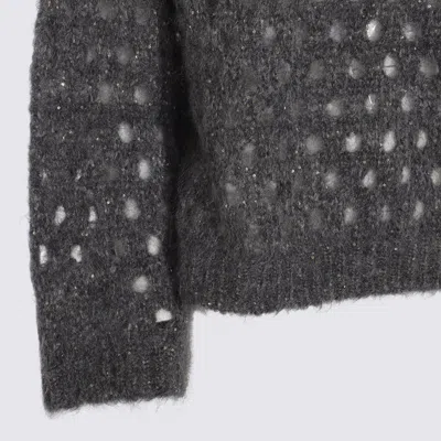 Brunello Cucinelli Metallic Crewneck Knitwear Sheer Texture