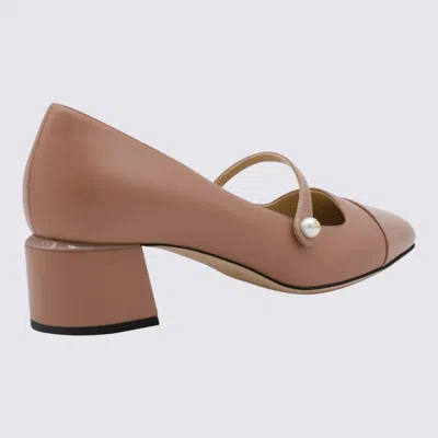 Jimmy Choo Pearl Block Heel Square Toe Ballerina Shoes