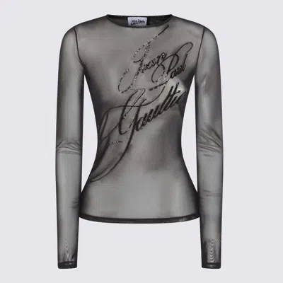 Jean Paul Gaultier Top The Sequin In Tulle Nero Donna