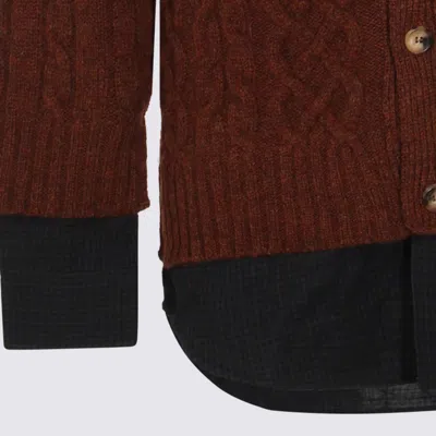 Moschino Collared Cable Knit Textured Crewneck Sweater