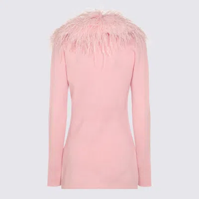 Blumarine Feather Trim Longline Ribbed Knitwear