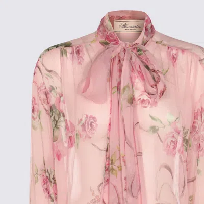 Blumarine Floral-print Tie-neck Blouse