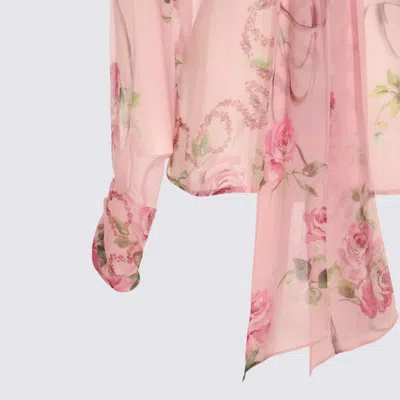Blumarine Floral-print Tie-neck Blouse